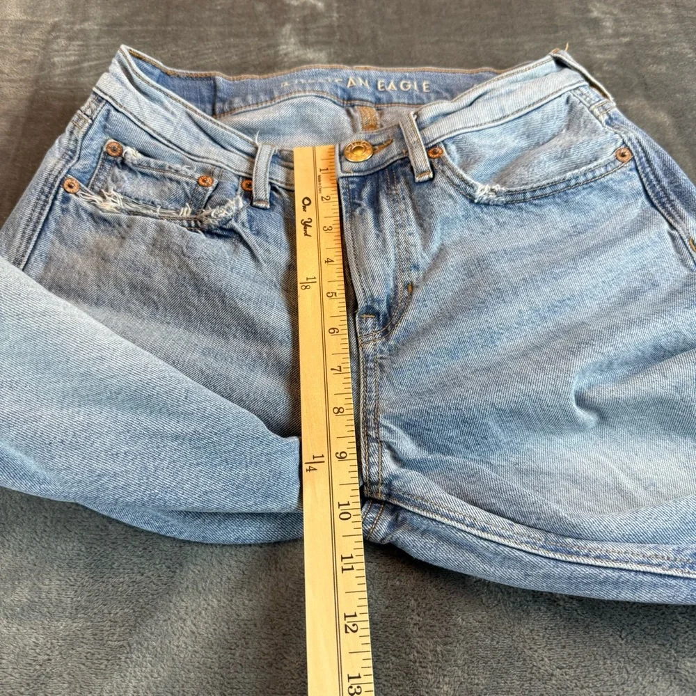 American Eagle Women's‎ Jeans 90's Bootcut Mid Rise Size 4 Regular Distressed